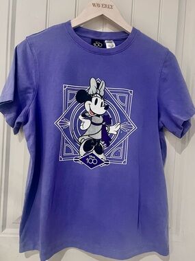 100 Disney Minnie Mouse Purple women  T-Shirt cotton sz large